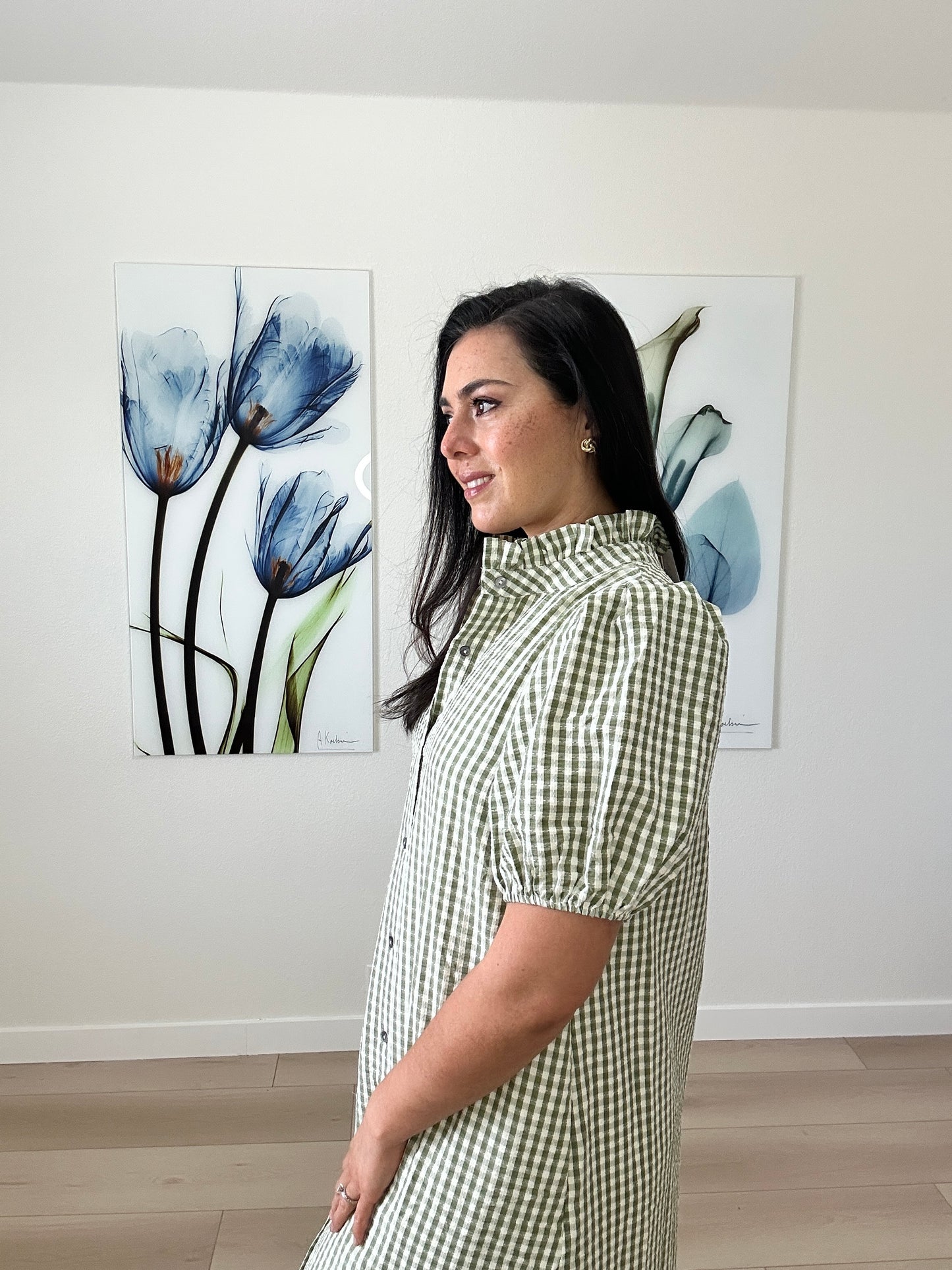 Matcha Gingham Dress