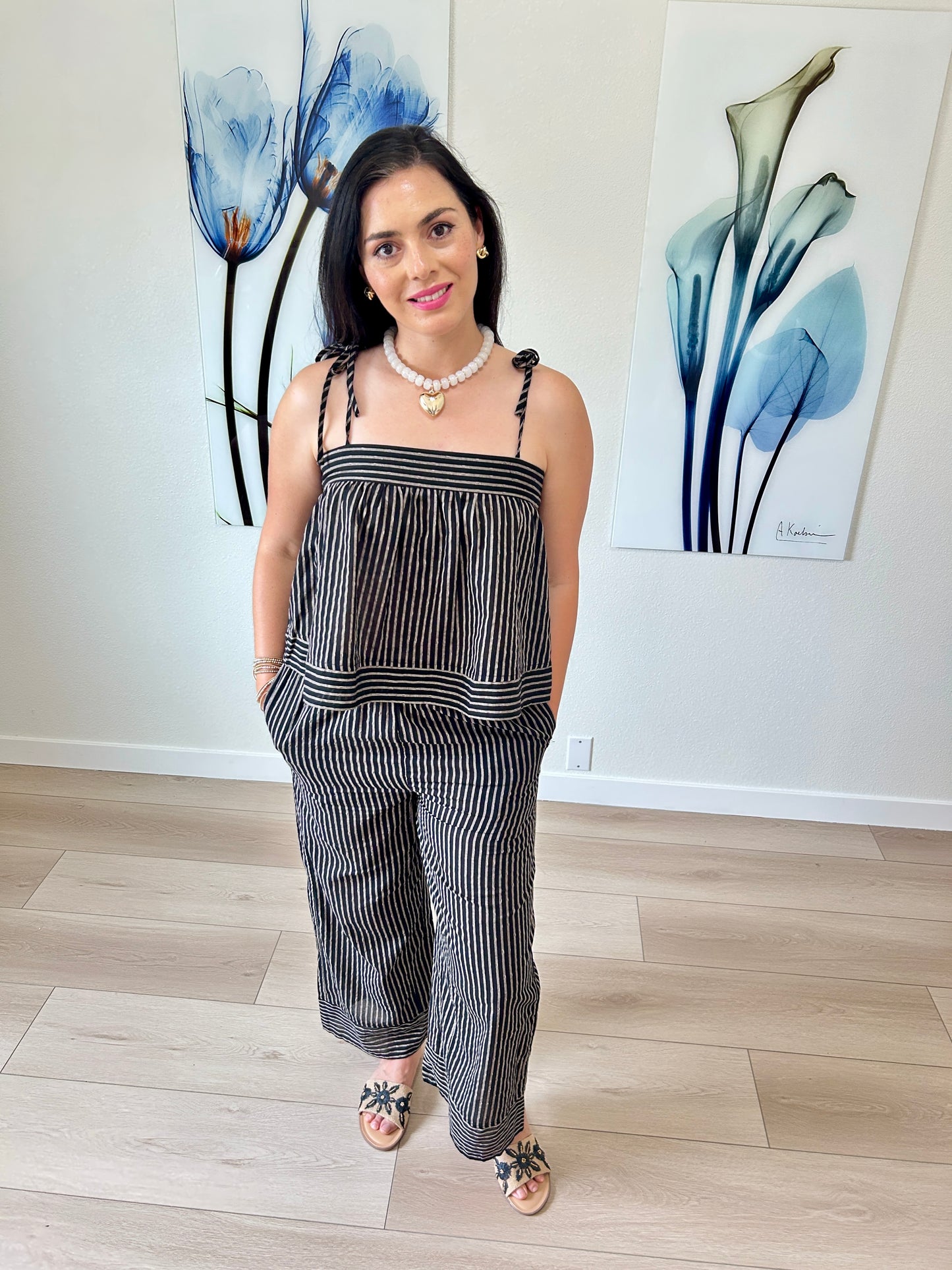 Black Striped Pants