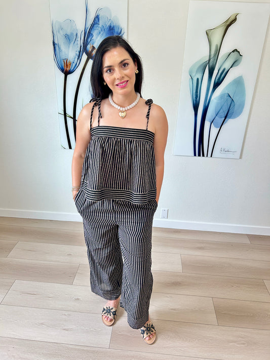 Black Striped Pants