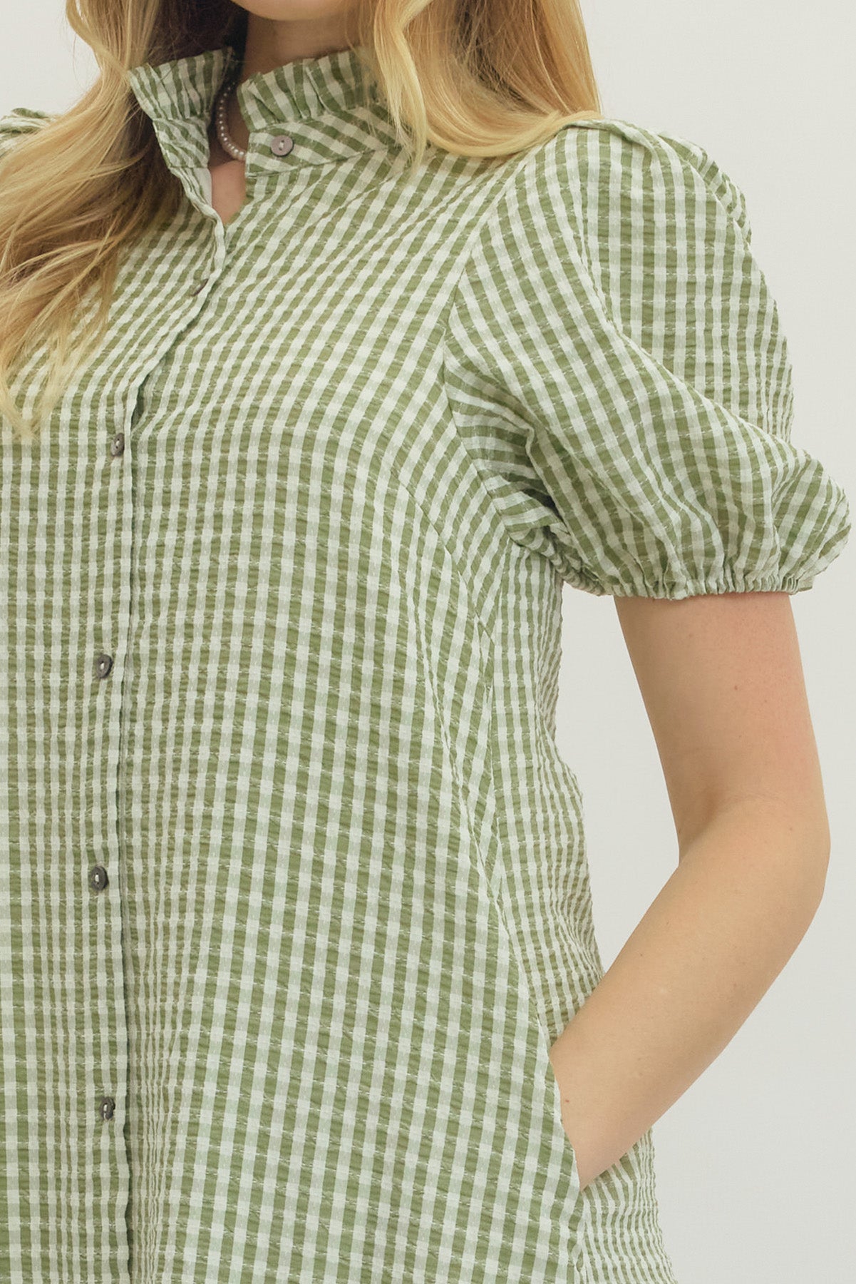 Matcha Gingham Dress