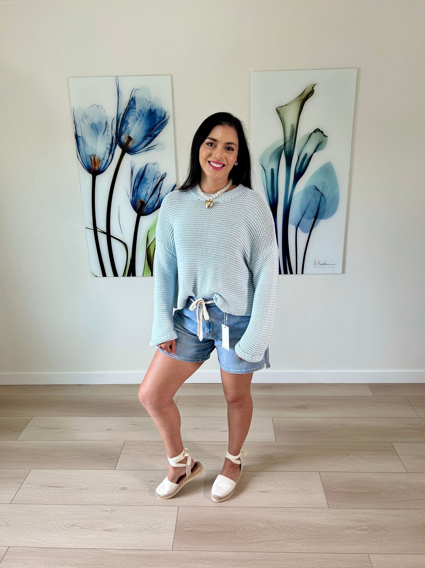 Strappy Denim Shorts