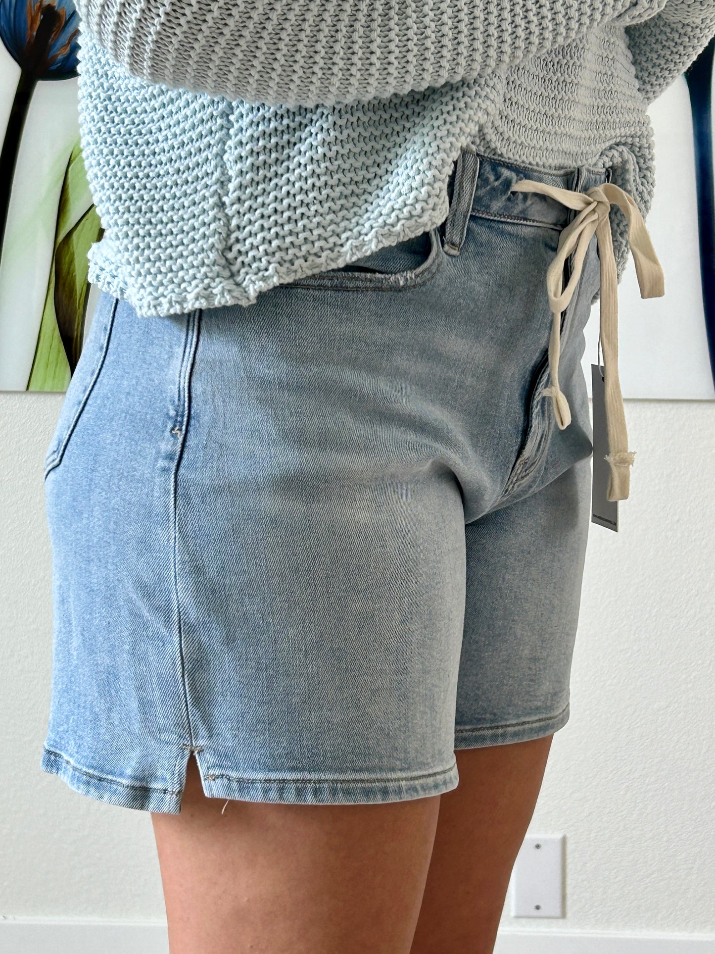 Strappy Denim Shorts
