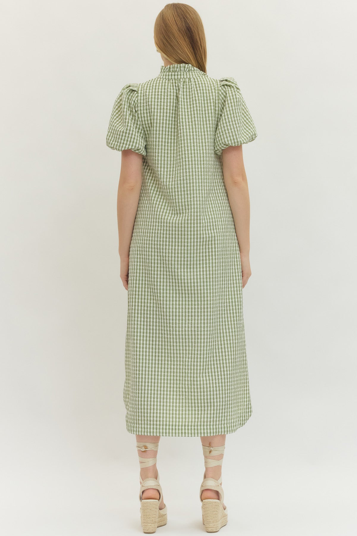 Matcha Gingham Dress