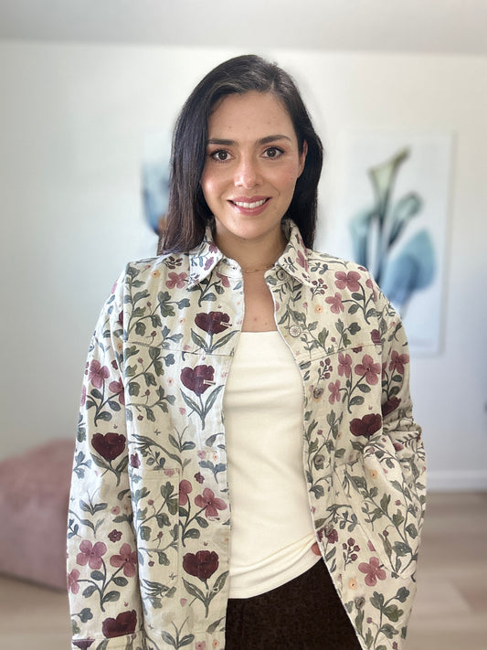 Fall Flower Denim Jacket