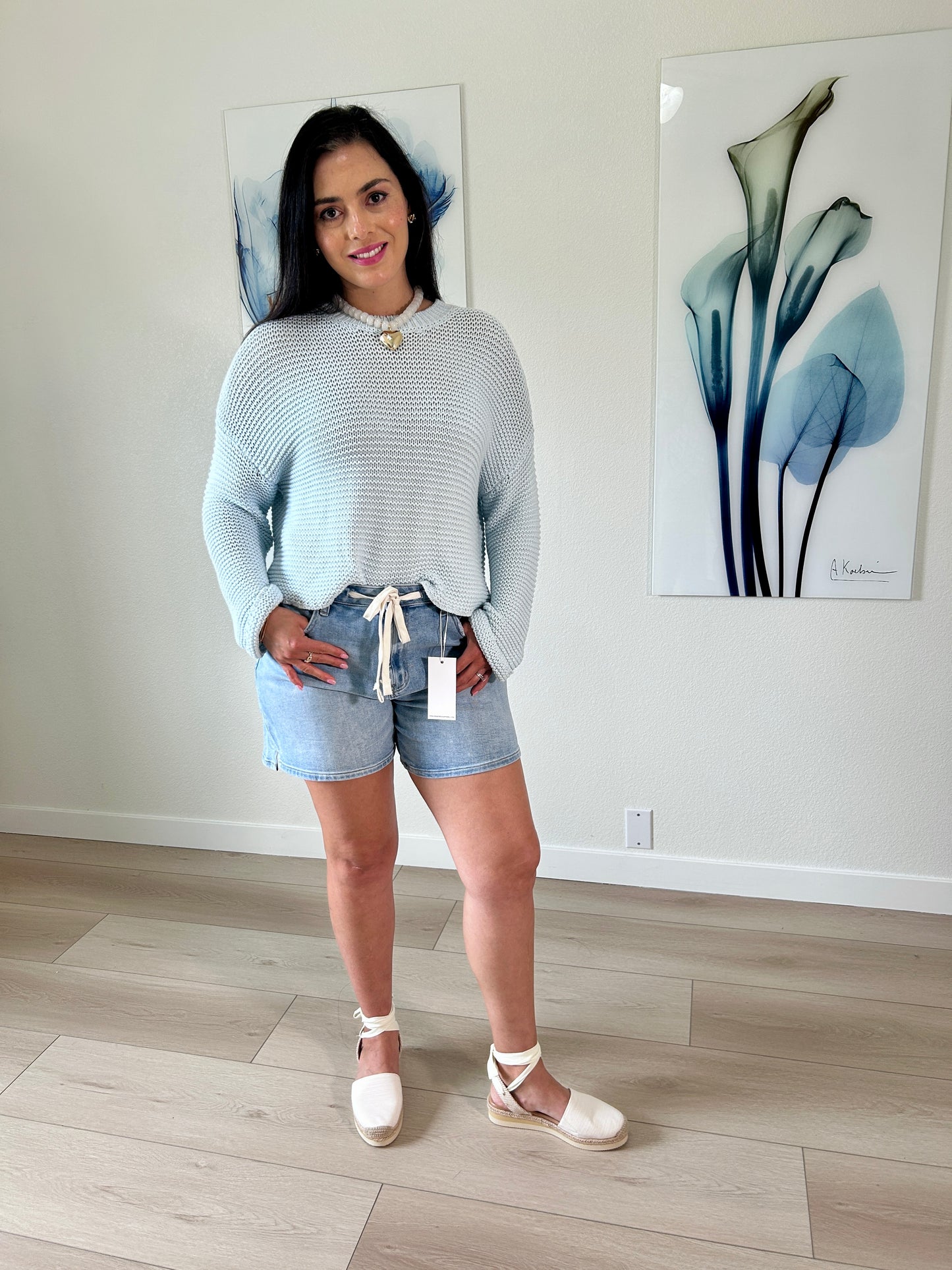 Strappy Denim Shorts